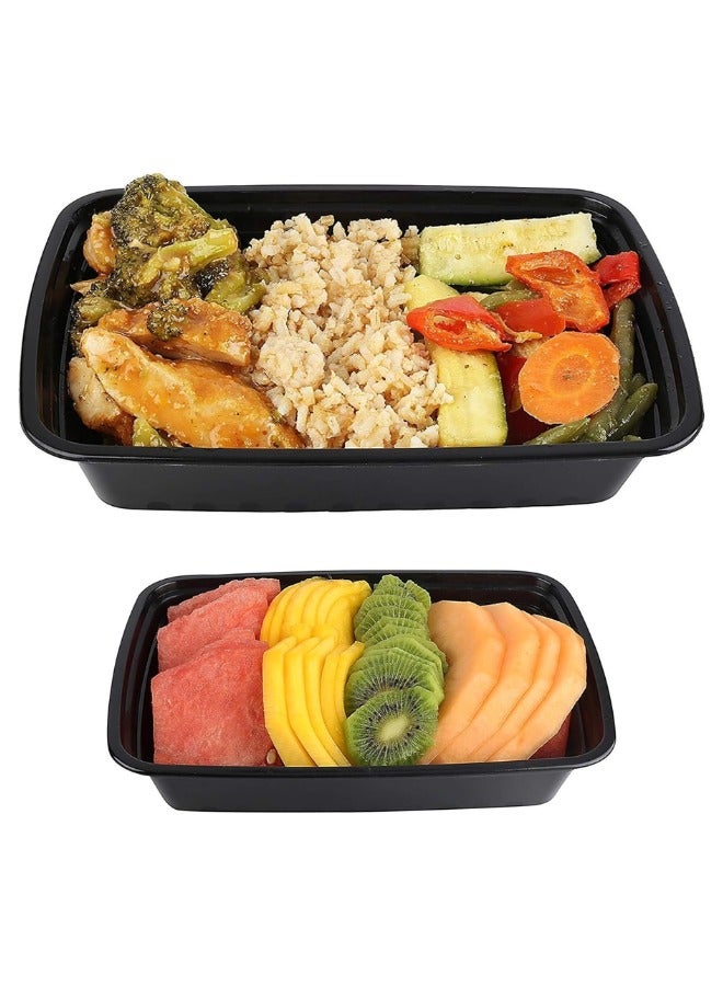 Halapack 10Pcs Microwavable Container 12oz Black Rectangular Shape Meal Prep , Catering, Food Storage Reusable Container - Image 4