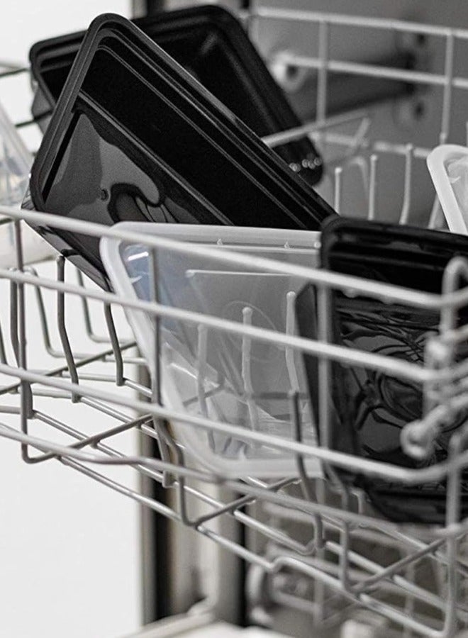 Halapack 10Pcs Microwavable Container 12oz Black Rectangular Shape Meal Prep , Catering, Food Storage Reusable Container - Image 5