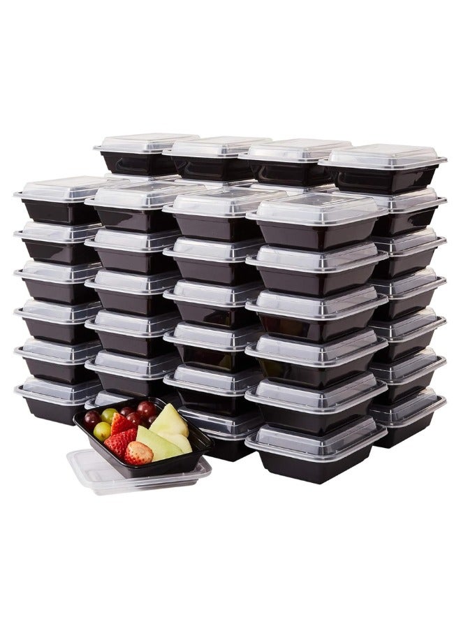 Halapack 10Pcs Microwavable Container 12oz Black Rectangular Shape Meal Prep , Catering, Food Storage Reusable Container - Image 2