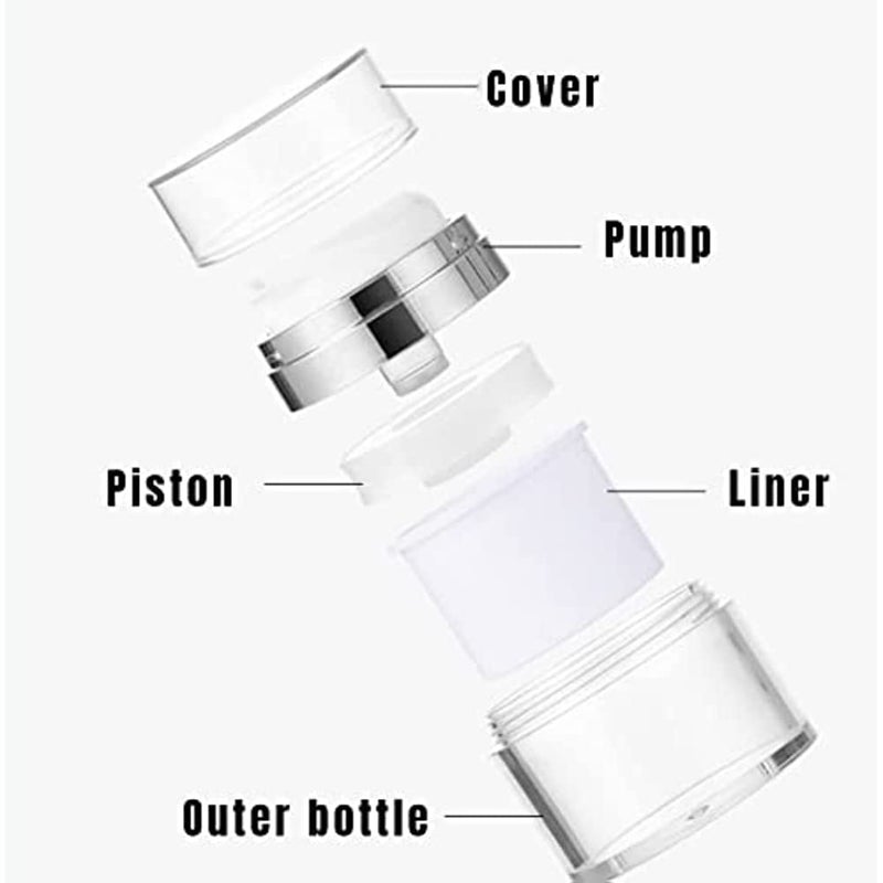 woobles 3pcs 15/30/50ml Cream Jar Vacuum Bottle,Airless Pump Jar Bottles Portable Lotion Dispenser,Refillable Cream Jar Vacuum Bottle Makeup Lotions Creams Travel Container Push Down Pump Dispenser - Image 4