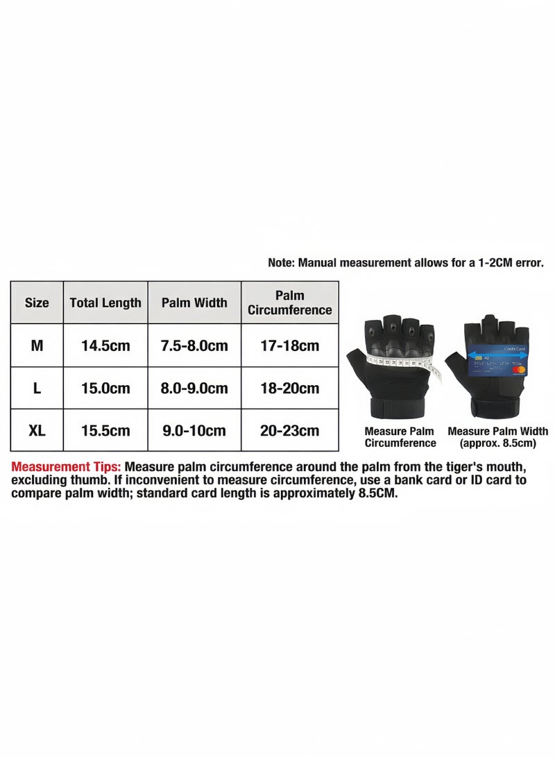 UANIQ Motorcycle Gloves Half Finger for Off Road Riding Desert Racing Tactical Training Cycling Gym Fitness Protective Gloves for Men Black - Image 2