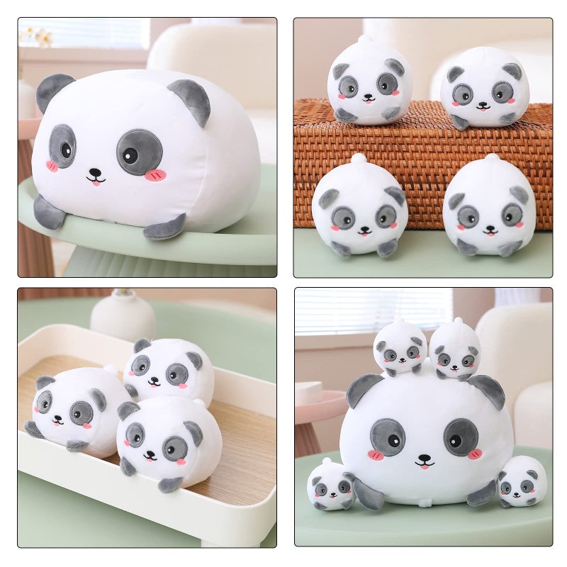 SQEQE Panda Mommy Stuffed Animal with 4 Baby Pandas, Super Soft Cartoon Hugging Toy Gifts for Girls Boys Birthday - Image 2