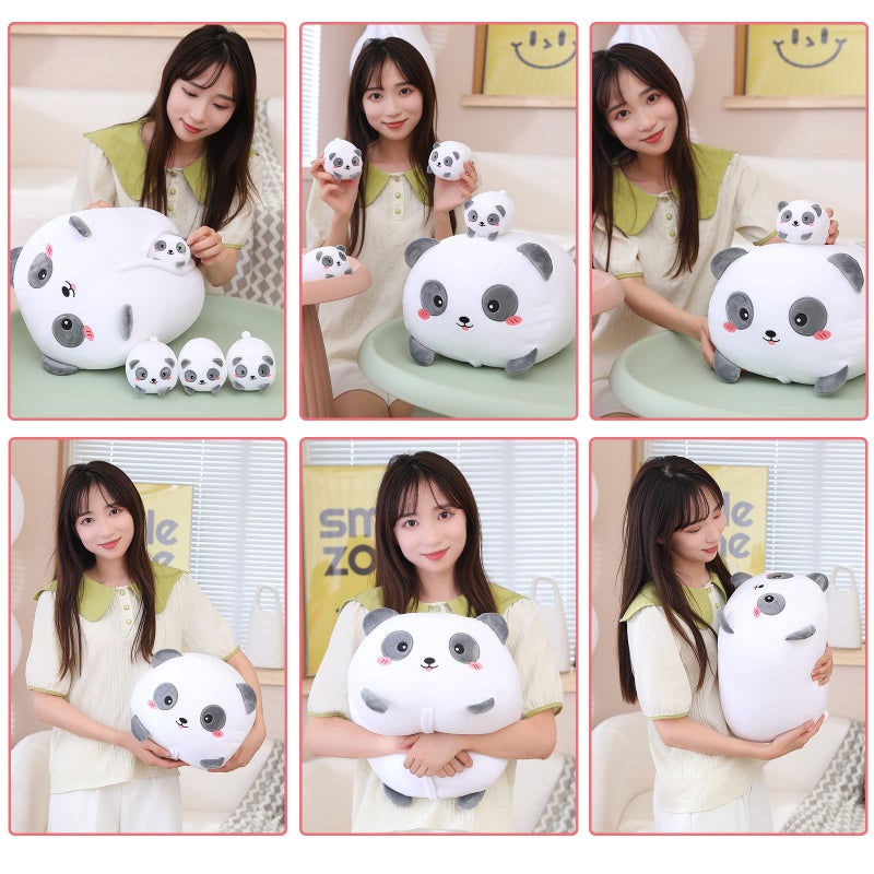SQEQE Panda Mommy Stuffed Animal with 4 Baby Pandas, Super Soft Cartoon Hugging Toy Gifts for Girls Boys Birthday - Image 3