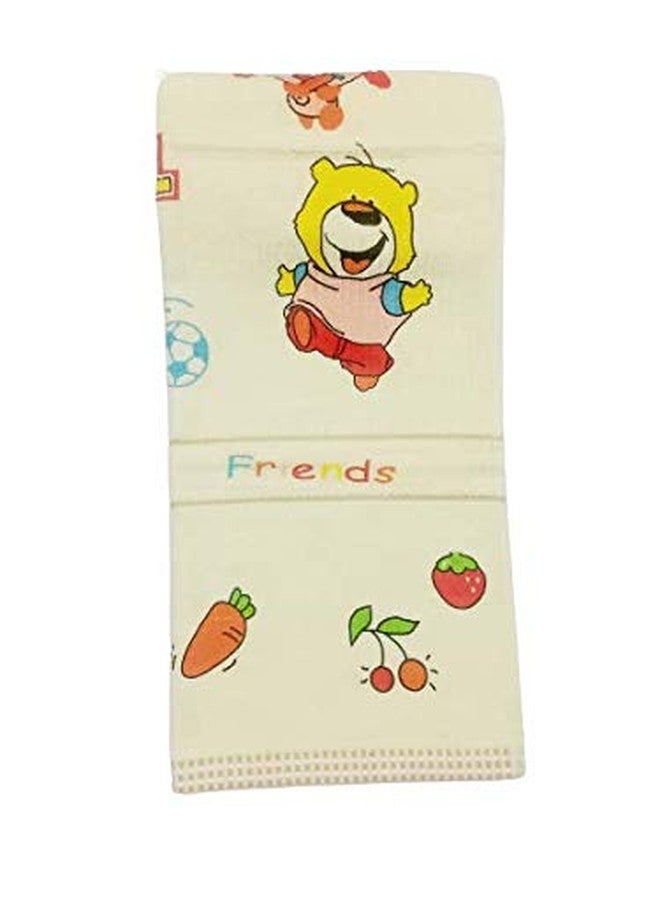 SHARMA CLOTHING Towel 100% Cotton Washcloth for New Born Baby/Infants/Toddlers Absorbent Cartoon Animal Printed Square Bath Towel (Yellow Towel) - Image 3
