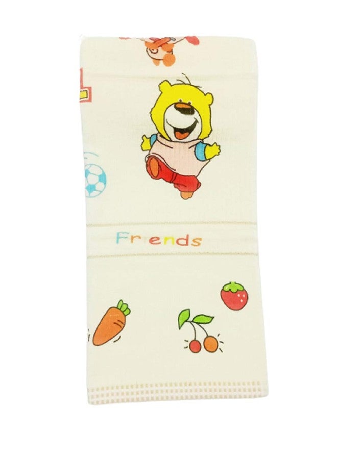 SHARMA CLOTHING Towel 100% Cotton Washcloth for New Born Baby/Infants/Toddlers Absorbent Cartoon Animal Printed Square Bath Towel (Yellow Towel) - Image 2