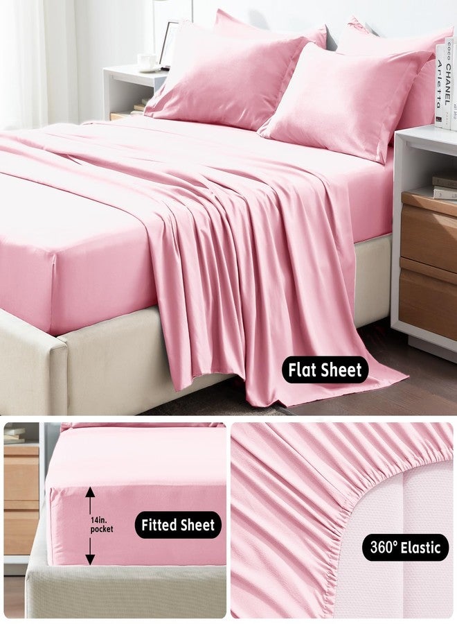 COZYART طقم لحاف كامل من كوزي آرت، 7 قطع، وردي، طقم سرير متكامل، خفيف الوزن، ناعم، قابل للاستخدام على الوجهين، مناسب لجميع الفصول، يتضمن: لحاف واحد، شرشف مسطح واحد، شرشف مطاطي واحد، غطاءا وسادة، وغطائي وسادة. - Image 3
