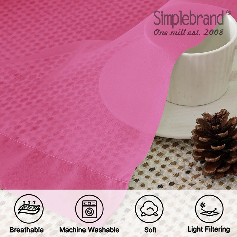 Simplebrand Hot Pink Sheer Curtains 84 Inches Long, Light Filtering Rod Pocket Solid Color Window Sheer Curtain Panels, Elegant Curtains & Drapes for Living Room, Bedroom 2 Panels 42" W x 84" L - Image 4