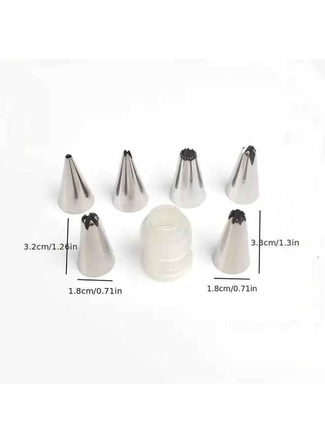 6pcs Stainless Steel Piping Tip Set Heavy Duty 410 Grade Professional Cake Decorating Kit Round Star Leaf Flower Double Single Tips Fondant Cupcakes Cookies Beginner Friendly - Image 3