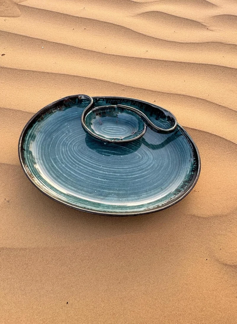 Tohfa Luxe TohfaLuxe Azzura Handmade Chip & Dip Platter - Large