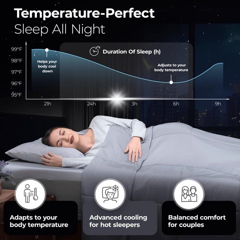 Silvery Silver-Infused Cooling Comforter â€“ Award-Winning Self-Cooling Blanket for Hot Sleepers with Self-Cleaning Silvery Technology for Sweat-Free & Cool Sleep (Gray, Twin/Twin XL (68" x 90")) - Image 3