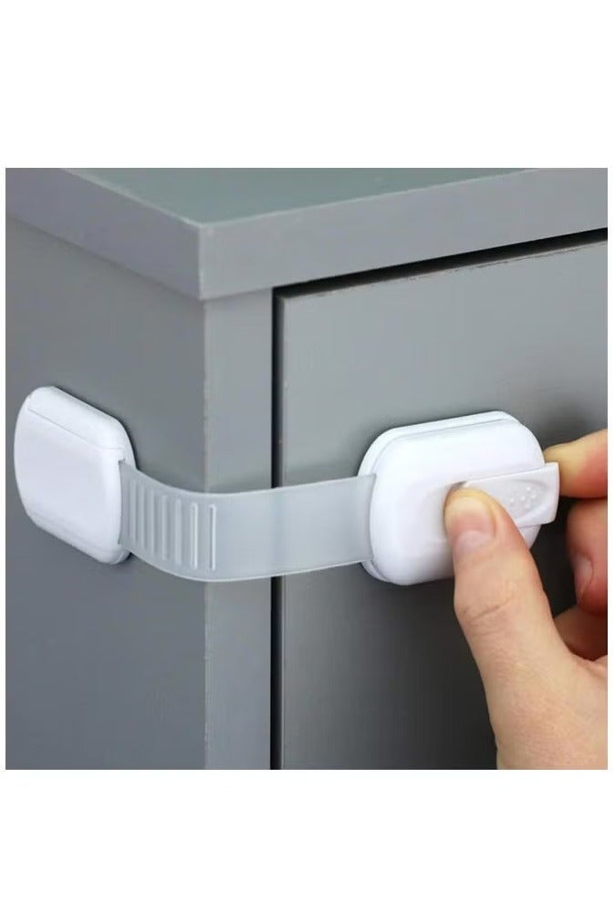 أقفال أمان للأطفال مكونة من 6 قطع مع حزام قابل للتعديل ونظام مزلاج - Image 3