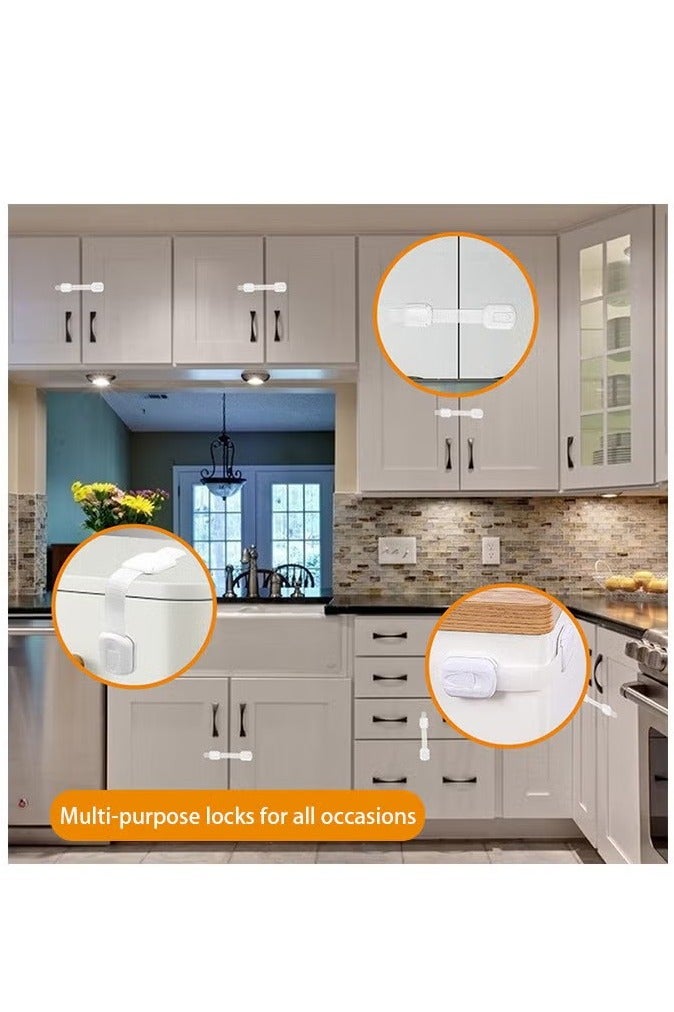 أقفال أمان للأطفال مكونة من 6 قطع مع حزام قابل للتعديل ونظام مزلاج - Image 5