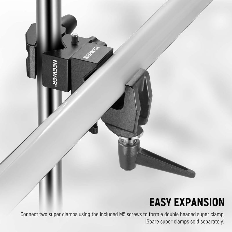 Neewer Super Clamp with 5/8" Stud, Spring Lock, 2.4"/6cm Jaw Grip Heavy Duty Crab Pole Clamp for Round Pipe Flat Surface, for Photography Studio Camera & Lighting Mounting, Max Load 33lb/15kg, UA017 - Image 5
