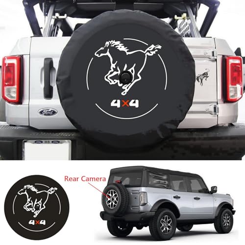 Aolowewin for Ford Bronco Spare Tire Cover with Camera Hole, Spare Wheel Cover with Rear Camera Hole, Tire Storage Bag Protector (XXL Size: 315/70R17, 285/75R17, 33x12.50R16.5LT) - Image 3
