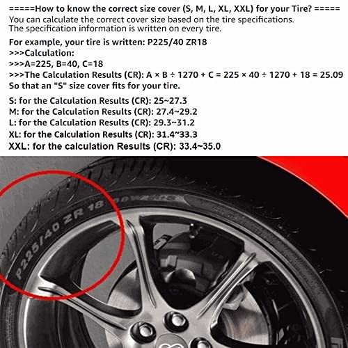 Aolowewin for Ford Bronco Spare Tire Cover with Camera Hole, Spare Wheel Cover with Rear Camera Hole, Tire Storage Bag Protector (XXL Size: 315/70R17, 285/75R17, 33x12.50R16.5LT) - Image 2