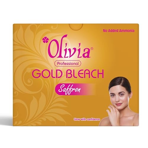 Olivia Gold Bleach 325g | Enriched with Gold Dust & Saffron | Fades Facial Hair | Enhances Skin Tone And Brightness| Reduces Dark Spots | Evens Skin Tone | Instant Glow | Gentle & Safe - Image 1