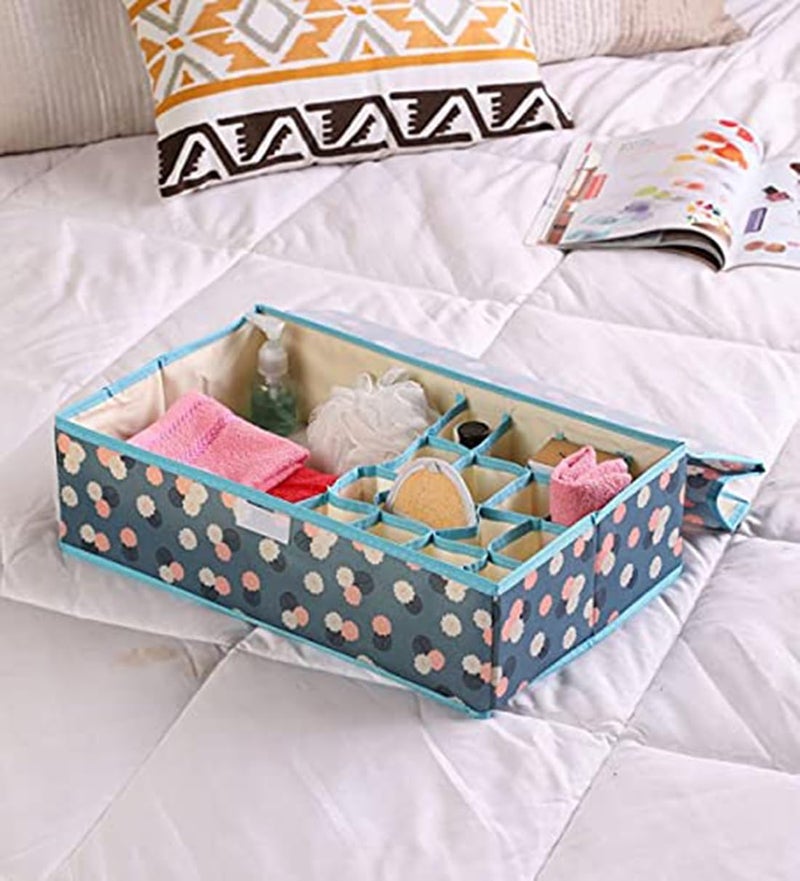 Styleys 161 Drawer Organizer Innerwear Storage Box Wardrobe Organizer For Clothes Sky Blue Flower_S1016A - Image 2