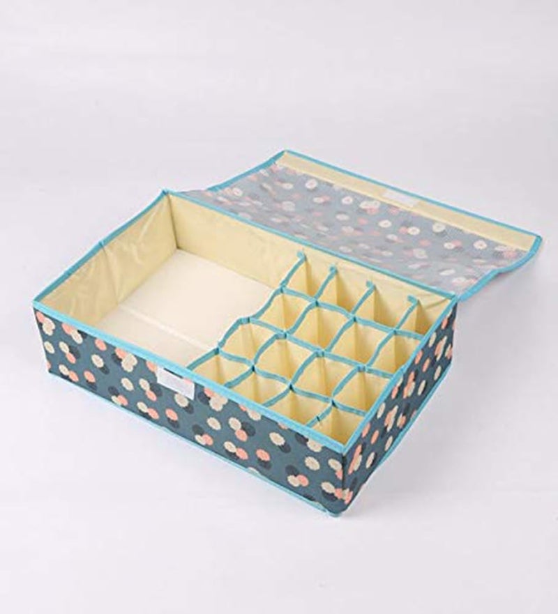 Styleys 161 Drawer Organizer Innerwear Storage Box Wardrobe Organizer For Clothes Sky Blue Flower_S1016A - Image 4