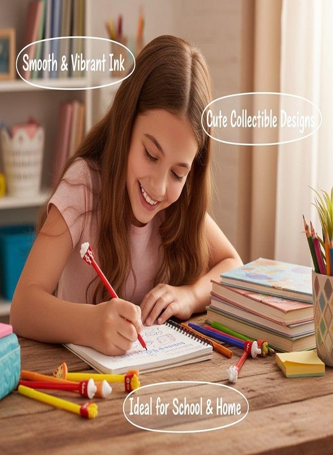 JMK CRAFTS أقلام جل ملونة متعددة الألوان من JMK CRAFTS بتصميمات مستوحاة من الوجبات السريعة للبنات والأطفال | عبوة من 8 أقلام ملونة | أدوات مكتبية ممتعة للمدرسة والمكتب | هدية تذكارية لأعياد الميلاد، هدية للحفلات، ومجموعة كتابة إبداعية - Image 4