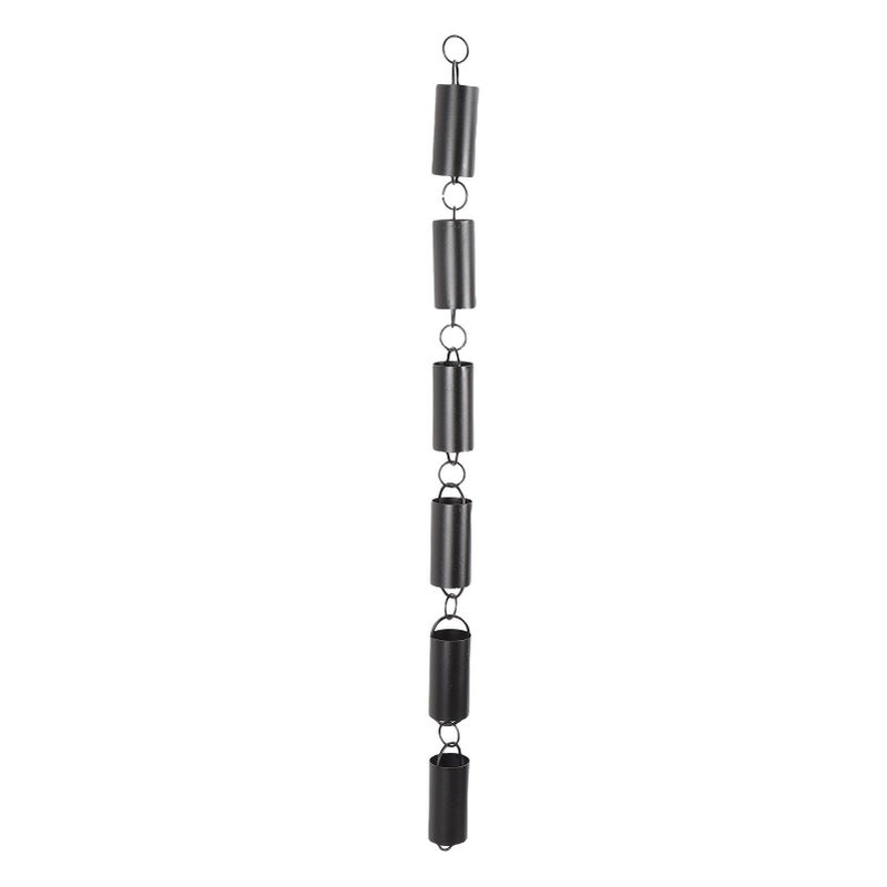 Black Powder Coated Aluminum Alloy Rain Chain 39 4 Inch For Gutter Downspout Patio Garden - Image 4
