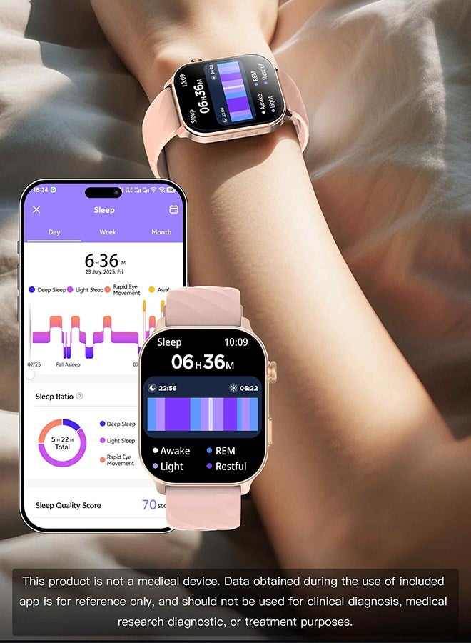 RollsTimi  Men Women's Smartwatch with Bluetooth Function, 2.01" Touch Screen, WhatsApp Message Reminder, Smartwatch Pedometer/Sleep Monitor, IP67 Activity Tracker for Android iOS - Image 4