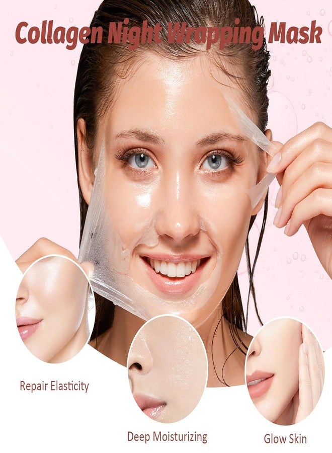 LONGMIRE Collagen Night Wrapping Mask with Silicone Brush | Overnight Hydrating Sleeping Mask for Glowing & Firm Skin | Deep Moisturizing Peel-Off Face Pack for Women & Men | 75 ml - Image 3