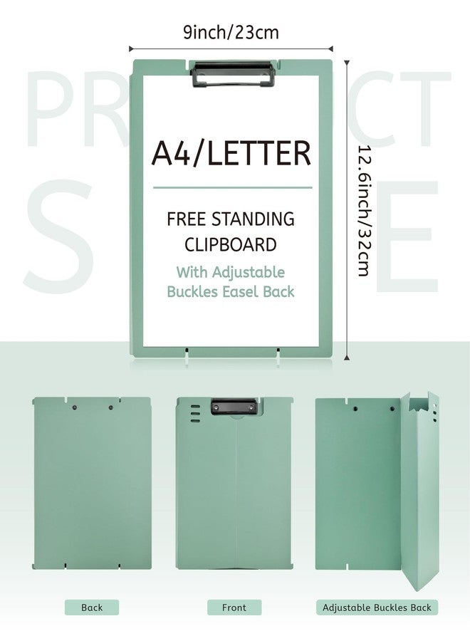 GAUENEEN Green Free Standing Clipboard and Desktop Table Stand with Adjustable Buckles Easel Back - Foldable Stand and Document Holder for School, Office and Business Use (9 x 13 inches) - Image 2