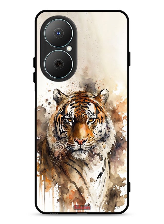 Tolwak Huawei Nova Y73 Protective Case Cover Leopard Abstract Art