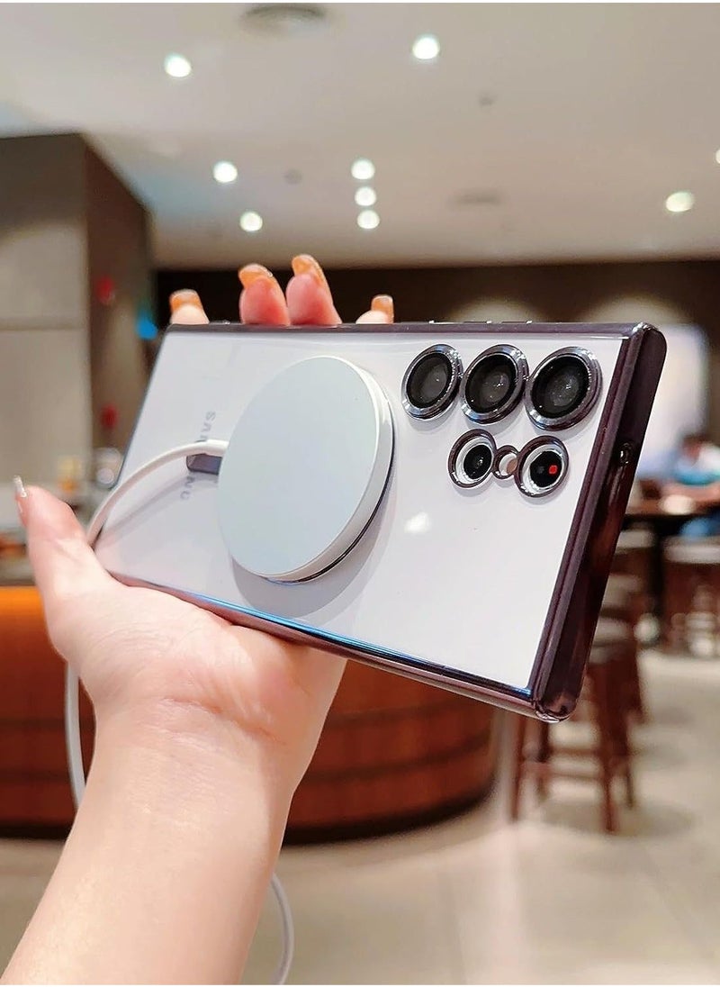 Raxoom Compatible Samsung Galaxy S23 Ultra 5G Case Magnetic with Full Camera Lens Protective for Women Girls, Cover Phone Case for Samsung Galaxy S23 Ultra Case Cover 6.8 Inches (Pink) - Image 1