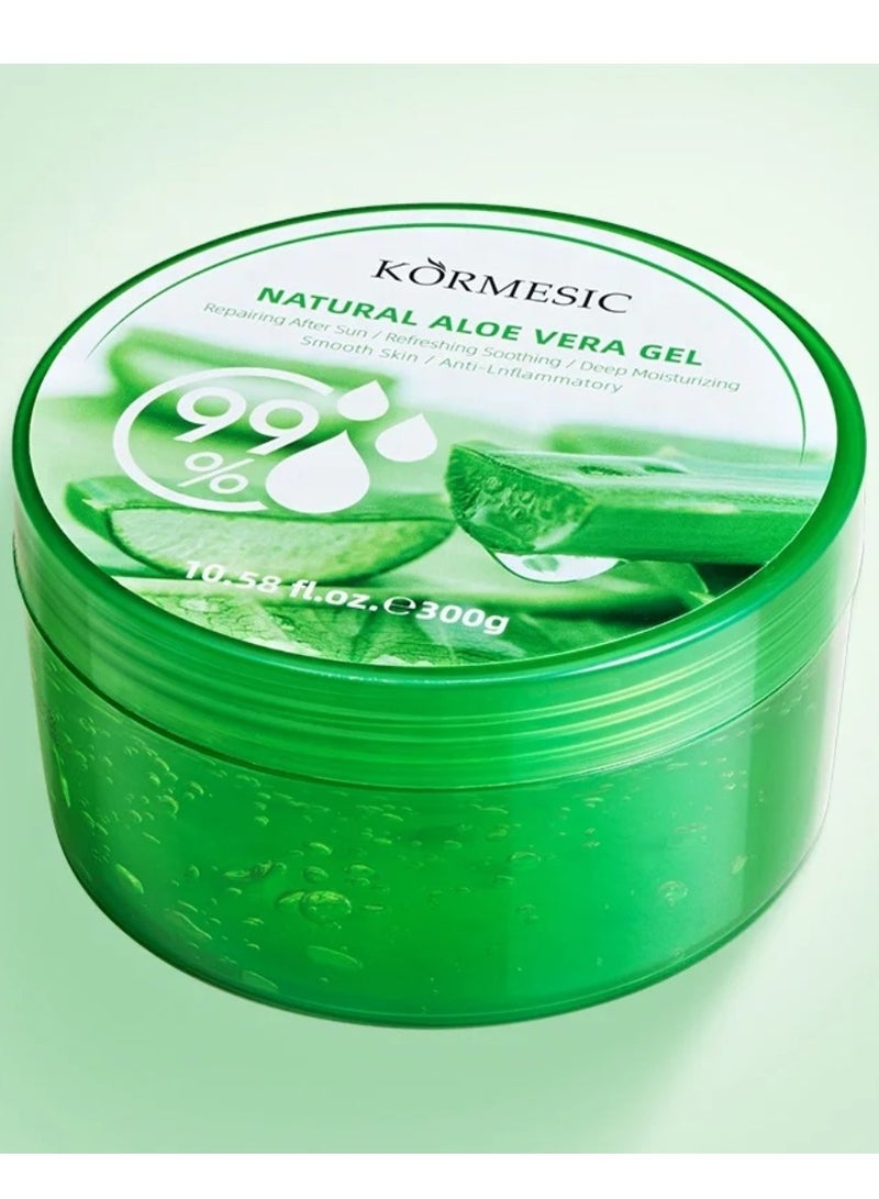 Kormesic 300g Natural Aloe Vera Gel for Face & Body Refreshing & Moisturizing Gel Oil Control Deep Cleansing Brightening Skin Tone Shrinking Pores Natural Extracts Infused Face Cream Gel - Image 2