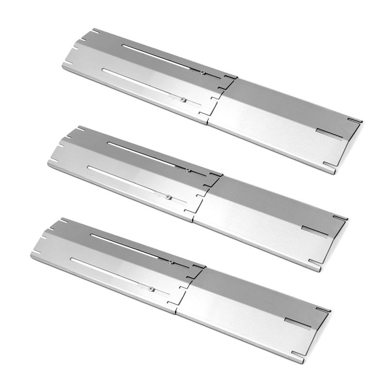 Plowo Universal Replacement Heavy Duty Adjustable Heat Plate Shield Stainless Steel Heat Tent Burner Cover Flavorizer Bar Flamer Tamer for Gas Grill Models Extends from 1175 up to 21 L 3 Pack