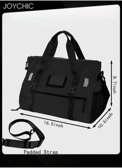 Joychic Oxford Waterproof Portable Stitching Yoga Bag Large Capacity Travel Gym Sack Multifunction Luggage Bag with Shoes Compartment Black for Men Women  - Image 5