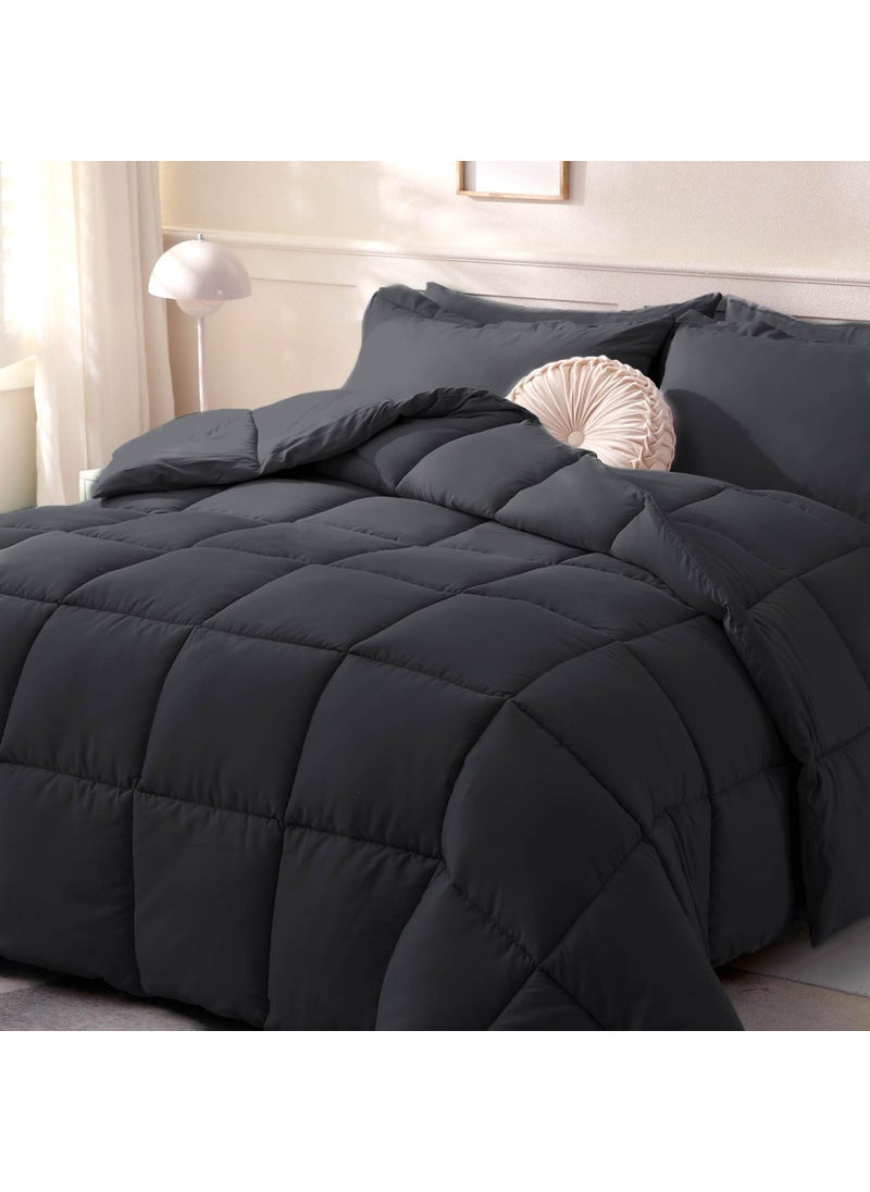 DOWNCOOL DOWNCOOL Comforters King Size Duvet InsertWhite All Season Lightweight Quilt Down Alternative Hotel Comforter with Corner Tabs White King 102x90 Inches 