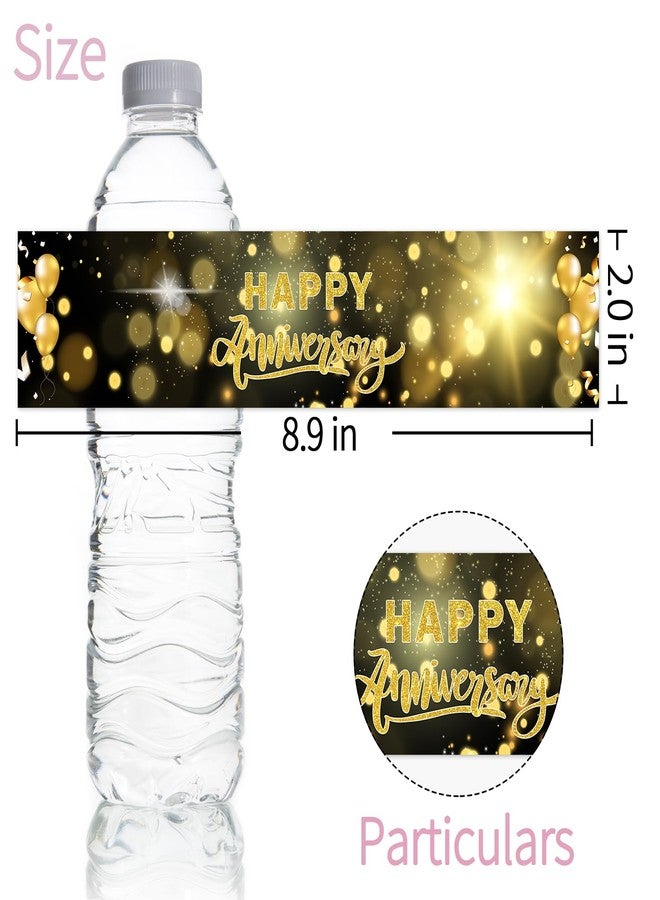 Maicaiffe Happy Anniversary Water Bottle Stickers, Wedding Anniversary Party Water Bottle Label, Birthday Party Decorations, Retirement Anniversary Party Stickers Supplies 32 Stickers - Image 2