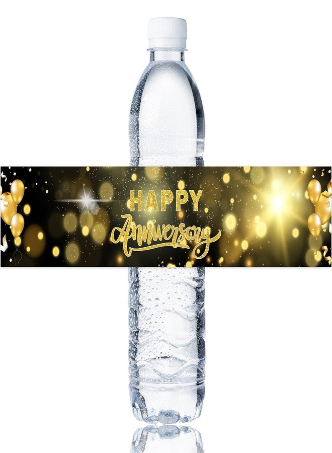 Maicaiffe Happy Anniversary Water Bottle Stickers, Wedding Anniversary Party Water Bottle Label, Birthday Party Decorations, Retirement Anniversary Party Stickers Supplies 32 Stickers - Image 1