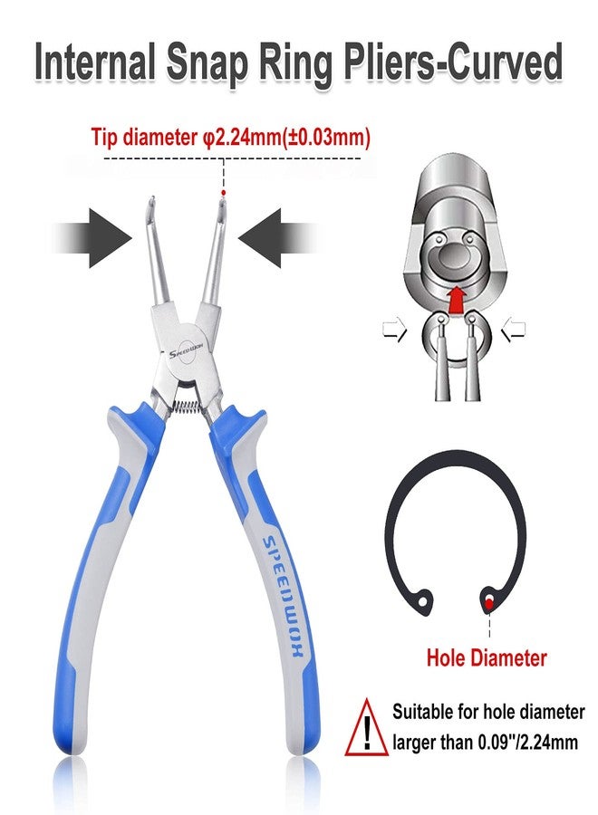 SPEEDWOX Snap Ring Pliers 9-Inch Internal Circlip Pliers Heavy Duty Precision Cir-clip Retainer Ring Pliers Curved Jaw for Ring Remover Retaining and Remove Hoses - Image 2
