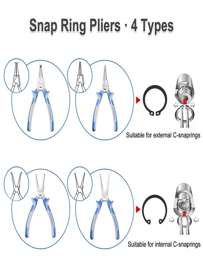 SPEEDWOX Snap Ring Pliers 9-Inch Internal Circlip Pliers Heavy Duty Precision Cir-clip Retainer Ring Pliers Curved Jaw for Ring Remover Retaining and Remove Hoses - Image 5