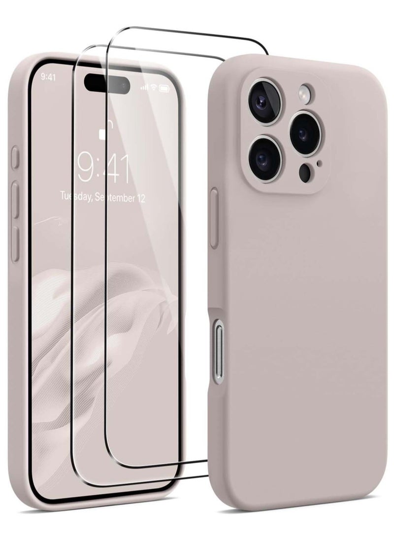 TIGER Titanium Silicone Case for iPhone 16 Pro Max – MagSafe Compatible Protective Cover with Camera Guard, Soft Microfiber Anti-Scratch Lining – Shockproof Design – Includes 2 Tempered Glass Screen Protectors - Image 1