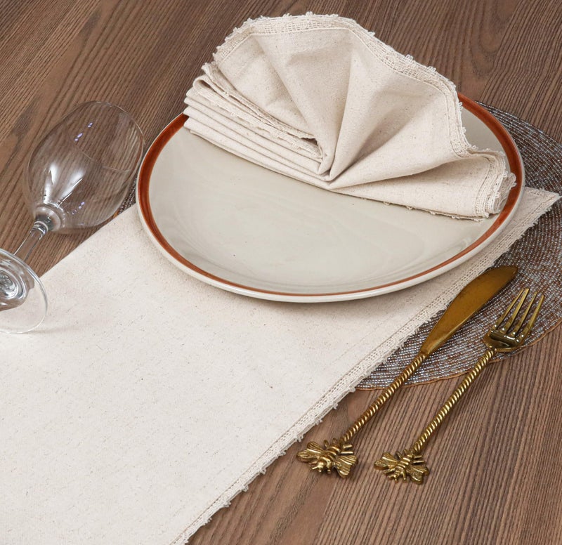 Bedding Craft Cloth Dinner Napkins Linen Flax Cotton 18x18 Set of 12 â€“ Natural with Lace & Mitered Corners â€“ Machine Washable Reusable Fabric Napkins for Weddings, Parties & Table Decorations - Image 4