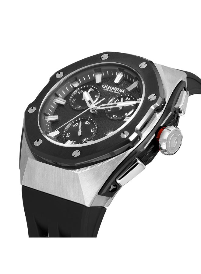 Quantum Men's Silicone Chronograph Watch HNG1170.351 - 46 mm - Image 5