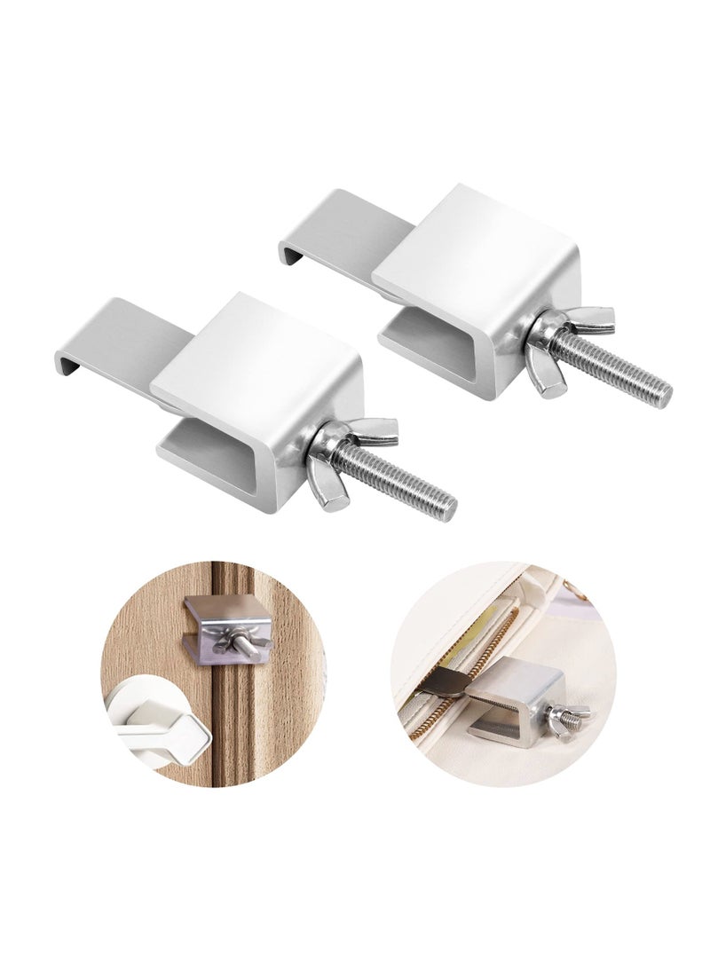 Portable Door Lock, Hotel Locks, for Doors Travel Home Security Door, Locker, Security Devices Hotel Rooms, for Travelers Provide Safety Privacy for School Apartment Dormitories College (2PCS) - Image 1