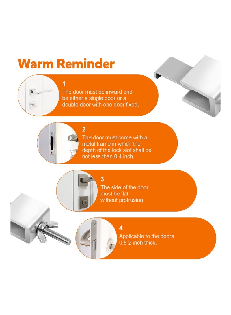 Portable Door Lock, Hotel Locks, for Doors Travel Home Security Door, Locker, Security Devices Hotel Rooms, for Travelers Provide Safety Privacy for School Apartment Dormitories College (2PCS) - Image 5