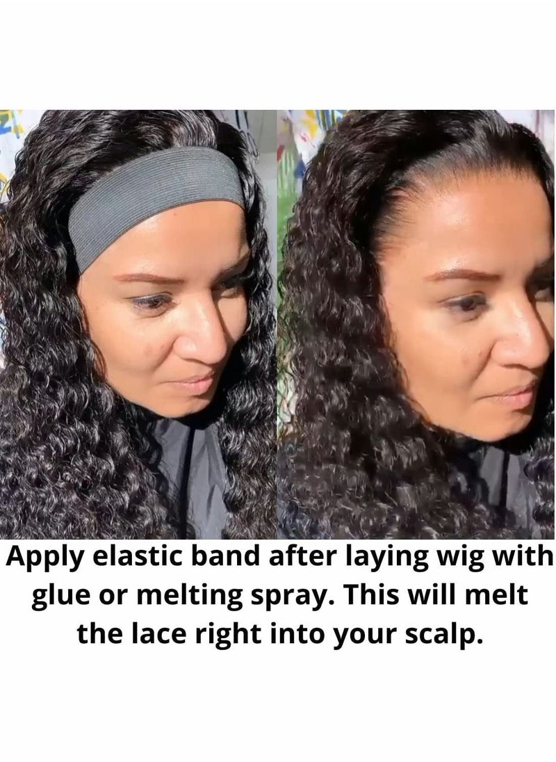 Y&D 4 PCS Lace Edge Headband Adjustable Elastic Melting Band for Wigs  - Image 2