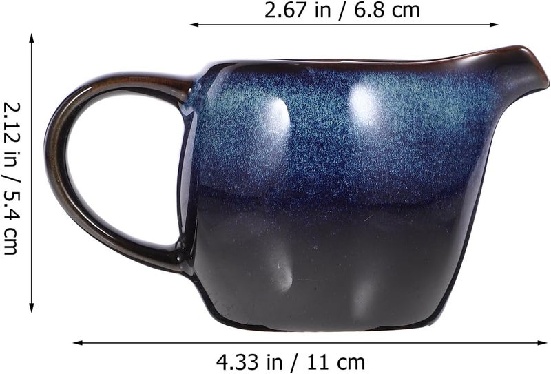 Amosfun Ceramic Milk Pitcher with Spout and Handle  Elegant Creamer for Coffee Tea and Sauces  Home Kitchen Stoneware Supply - Image 2