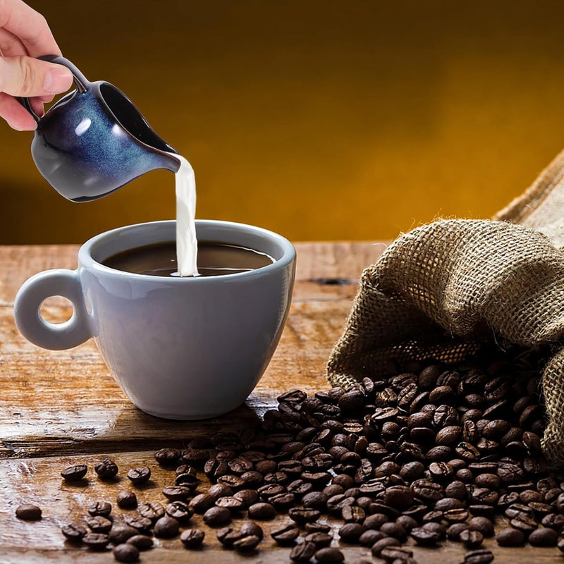 Amosfun Ceramic Milk Pitcher with Spout and Handle  Elegant Creamer for Coffee Tea and Sauces  Home Kitchen Stoneware Supply - Image 3