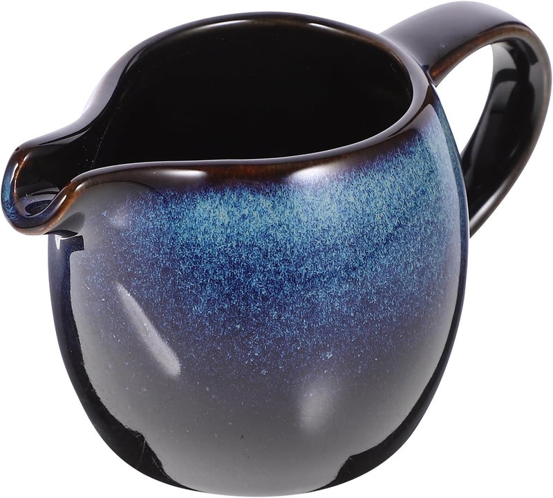 Amosfun Ceramic Milk Pitcher with Spout and Handle  Elegant Creamer for Coffee Tea and Sauces  Home Kitchen Stoneware Supply - Image 1
