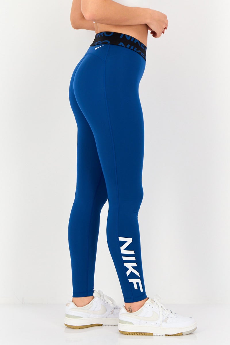 Nike سراويل ليغينغز رياضية نسائية مناسبة للتدريب، أزرق داكن - Image 3