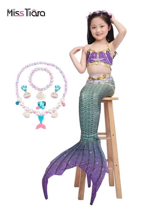 MissTiara Children's Mermaid Swimsuit Set Mermaid Tail Swimsuit Mermaid Costume - Image 1