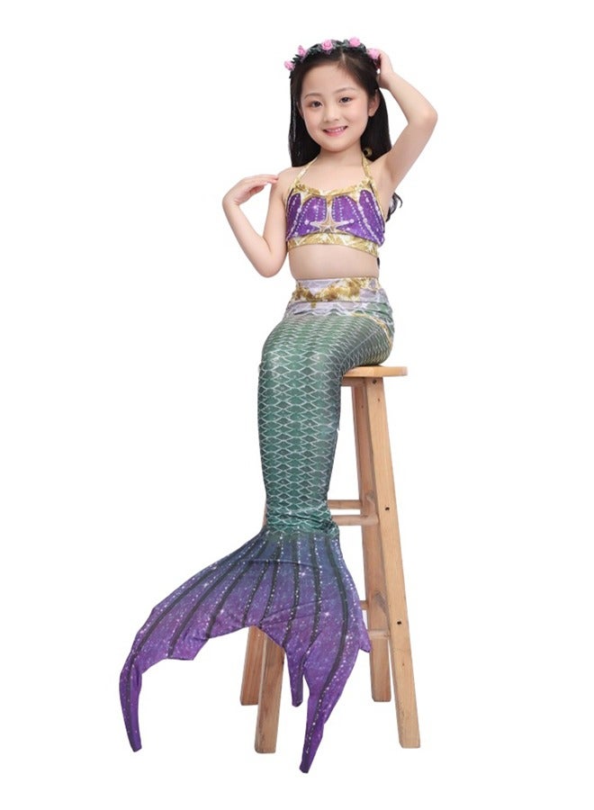 MissTiara Children's Mermaid Swimsuit Set Mermaid Tail Swimsuit Mermaid Costume - Image 4