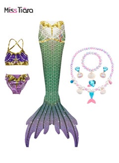 MissTiara Children's Mermaid Swimsuit Set Mermaid Tail Swimsuit Mermaid Costume  - Image 2